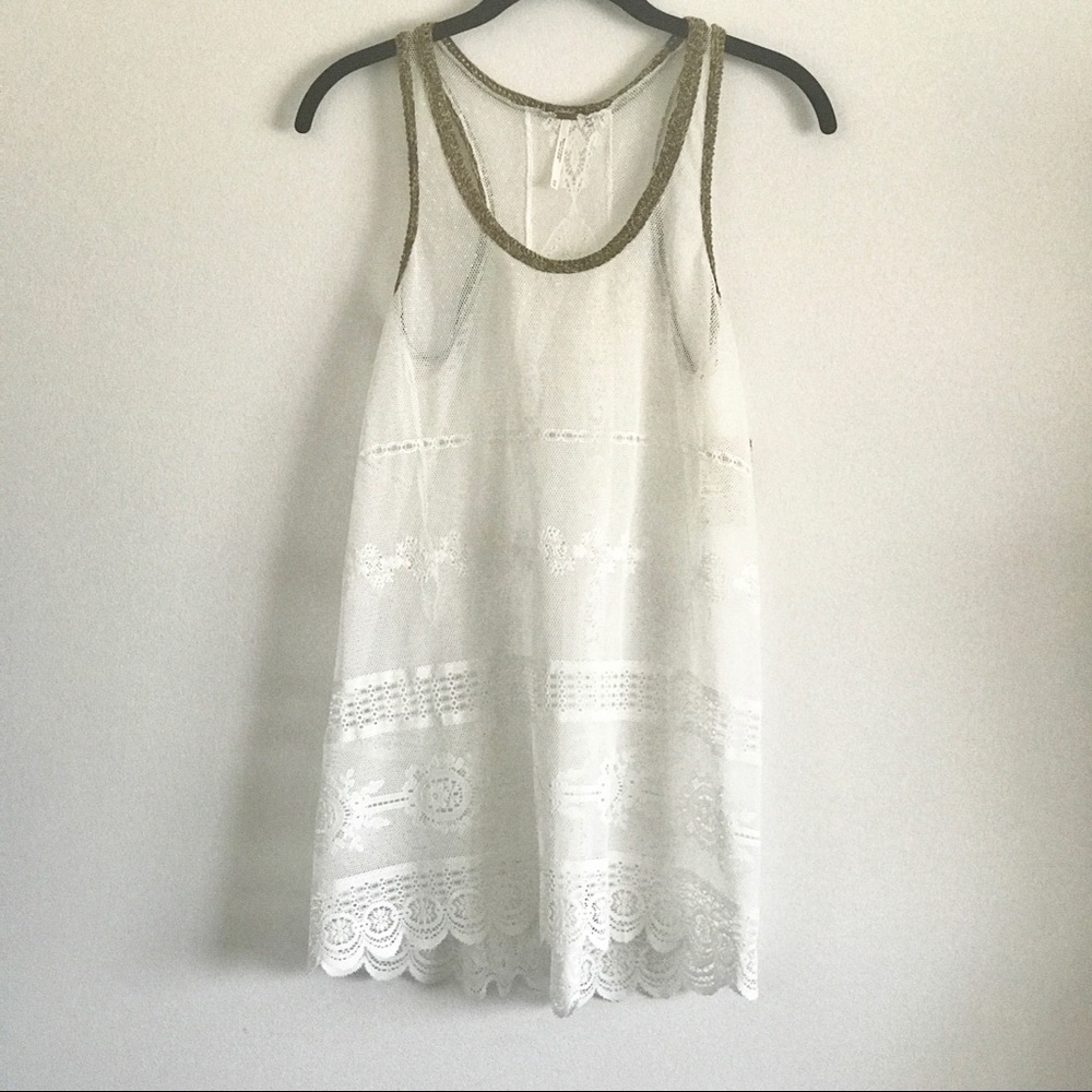 NWT! Free People Most RARE White Lace Tank Tunic NWT XS - Picture 7 of 7